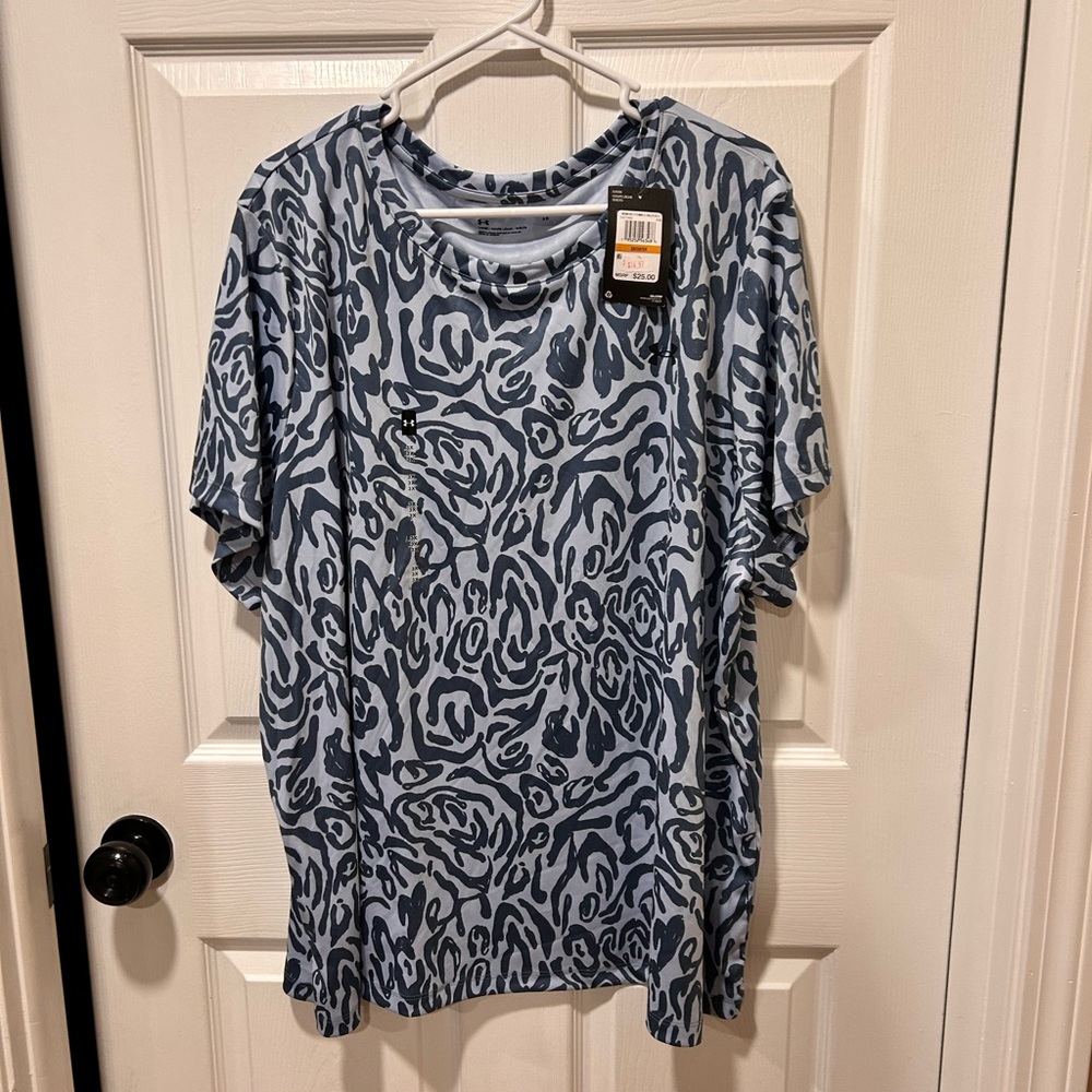 Under Armour Blue and Gray Abstract T-Shirt